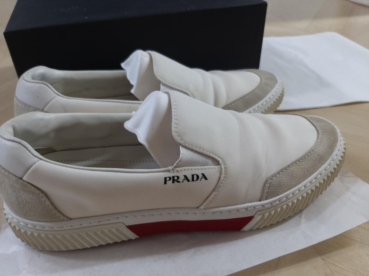 PRADA (정품) 프라다 스니커즈 화이트  40