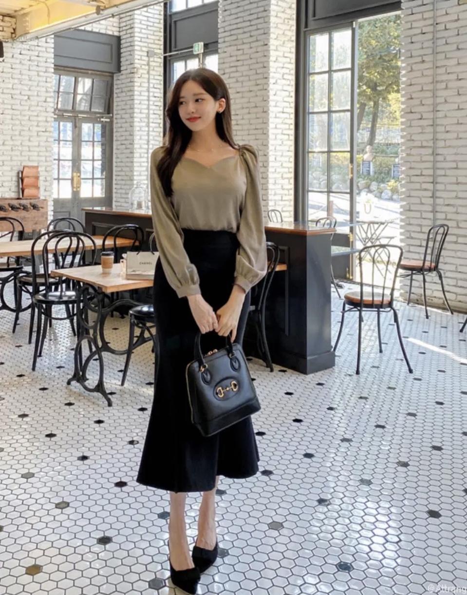 골반예쁜핏 우아한 실루엣 머메이드롱스커트 (기모X) M사이즈