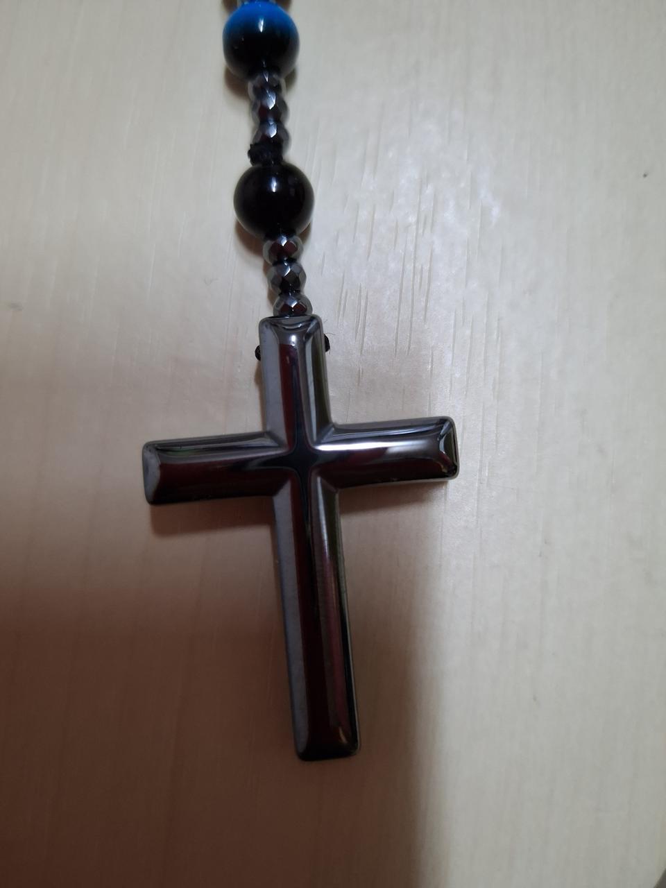 비즈 십자가 성당용 목걸이