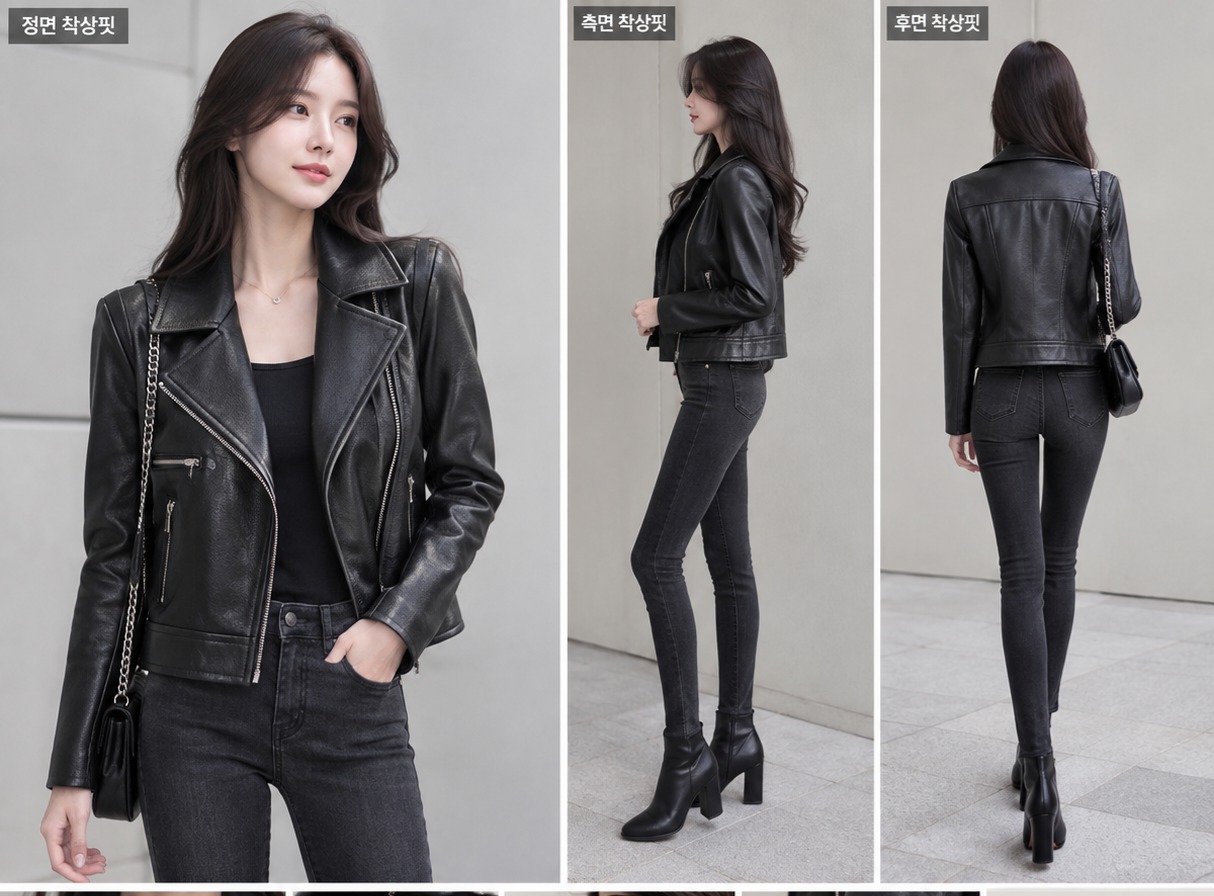 CC collect 블랙 양가죽 라이더 자켓 55