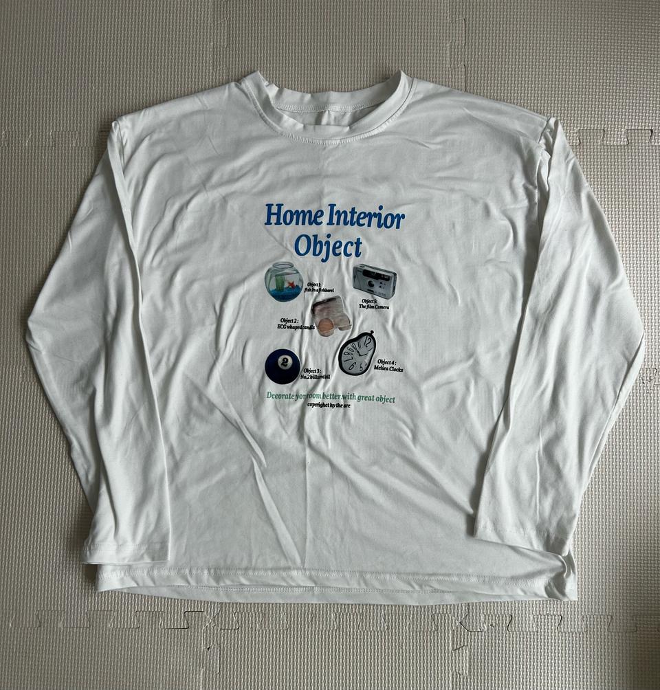여성 Home Interior Object 그래픽 롱슬리브 티셔츠 M