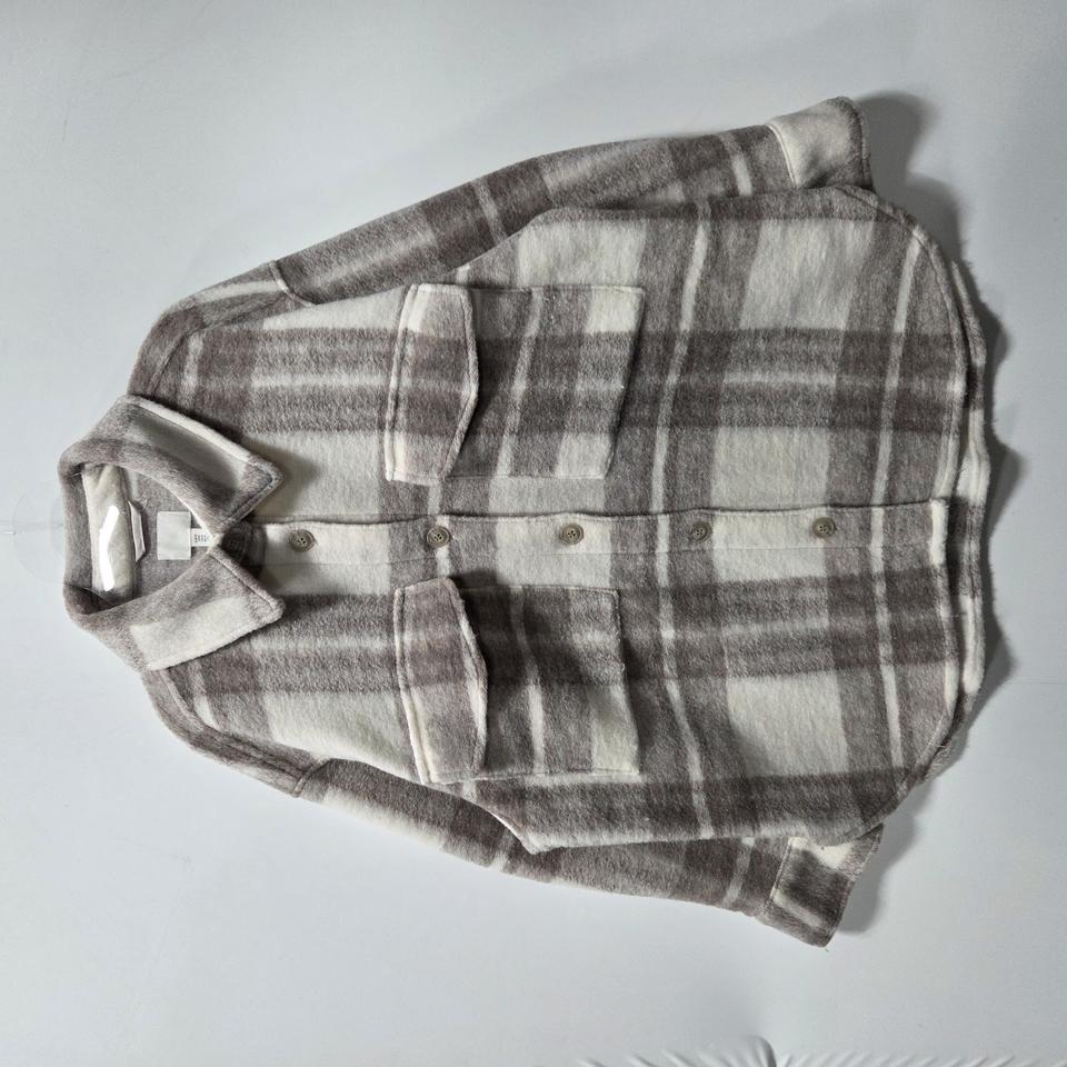 H&M 체크 패턴 투포켓 소프트 셔츠 자켓 M 26092803