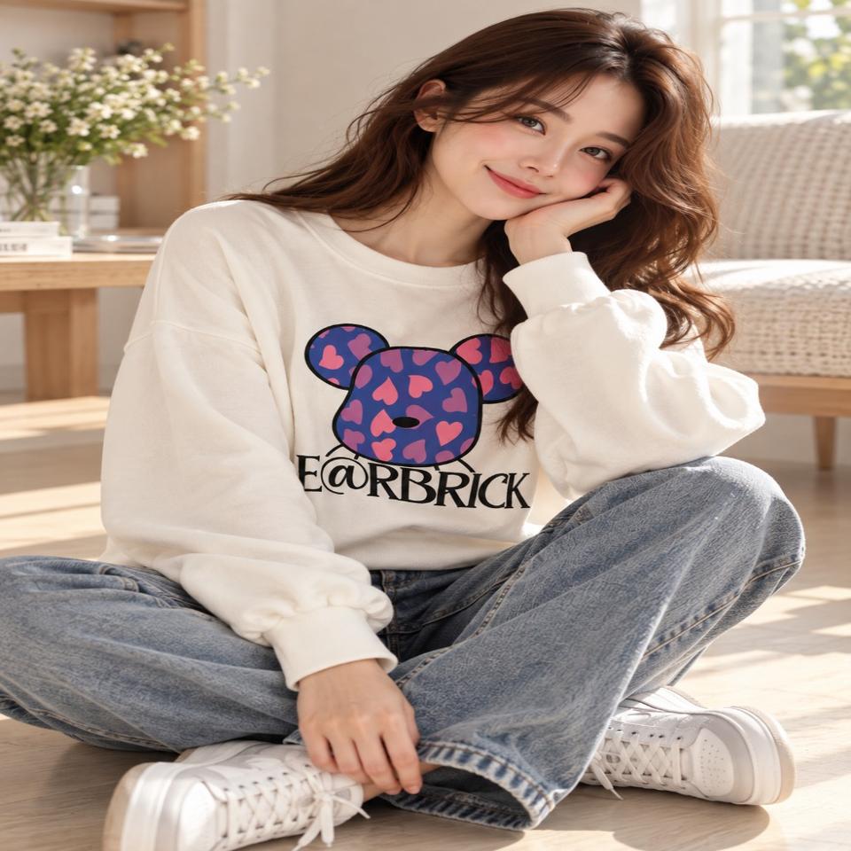 프린팅 여성 맨투맨 티셔츠