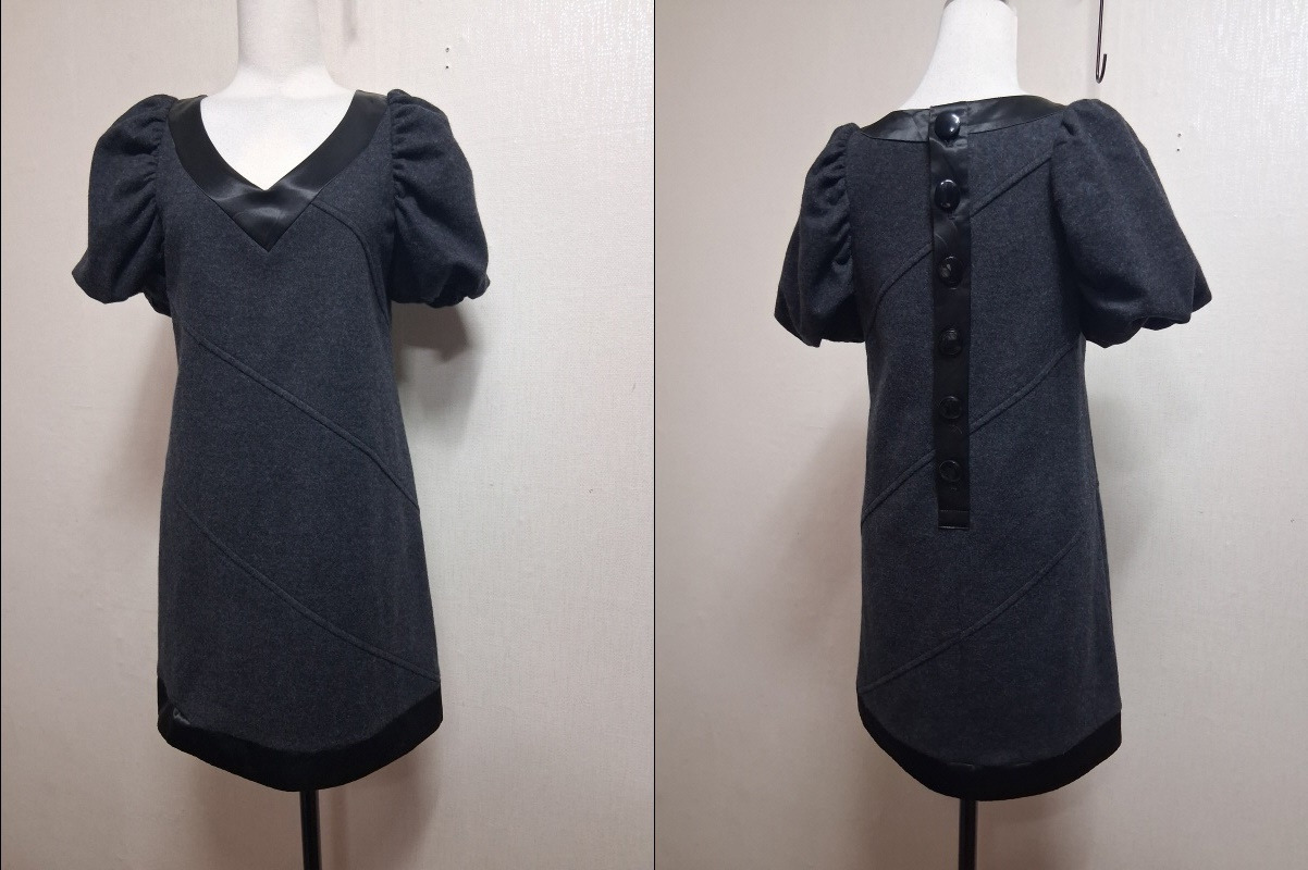 JILLSTUART 질스튜어트 진회색 순모 모직 미니원피스 44XS
