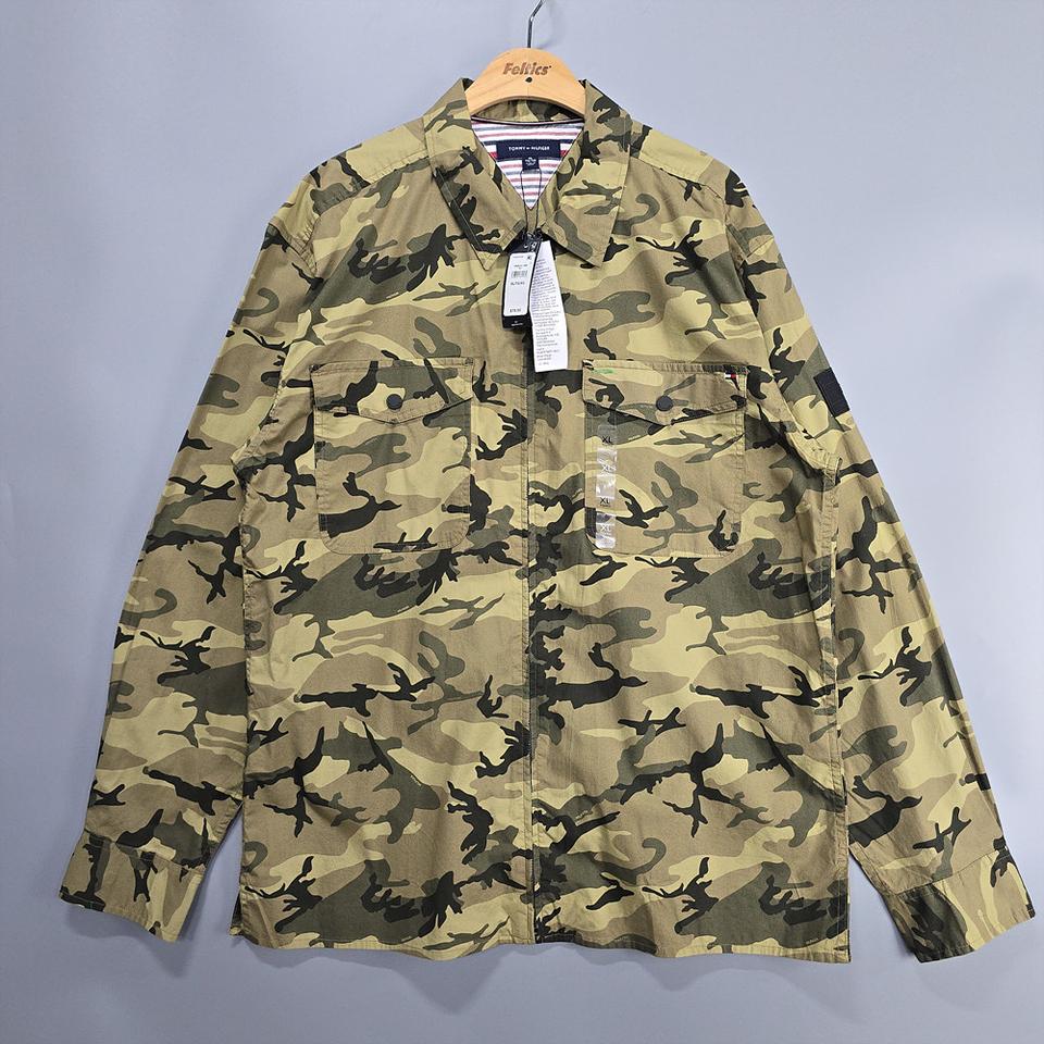 타미힐피거 카모플라쥬 워크 셔츠 자켓 카키 XL