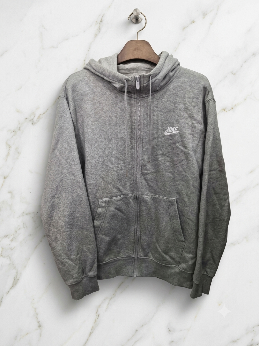 L,100 )) NIKE 나이키 후드집업! 그레이 & 화이트 로고~