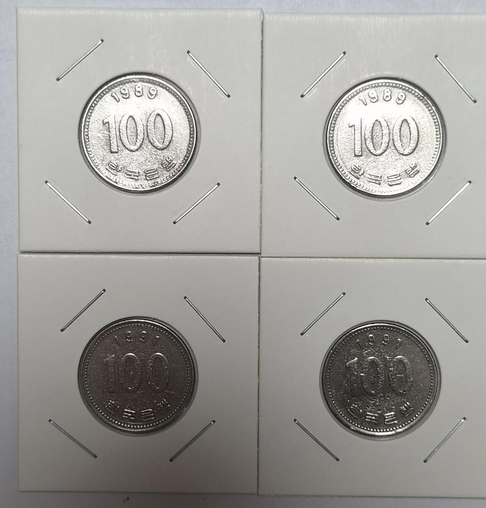 1989, 1991년 100원 4개 일괄