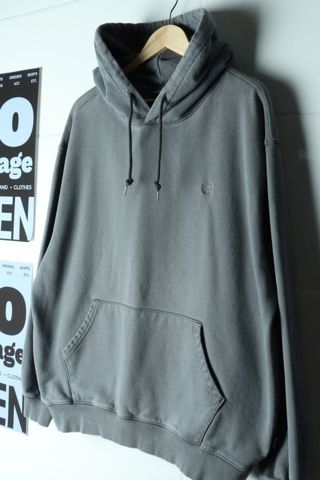 (L-2XL) 브라운브레스 후드티셔츠 피그먼트 백프린팅 스트릿-H4035