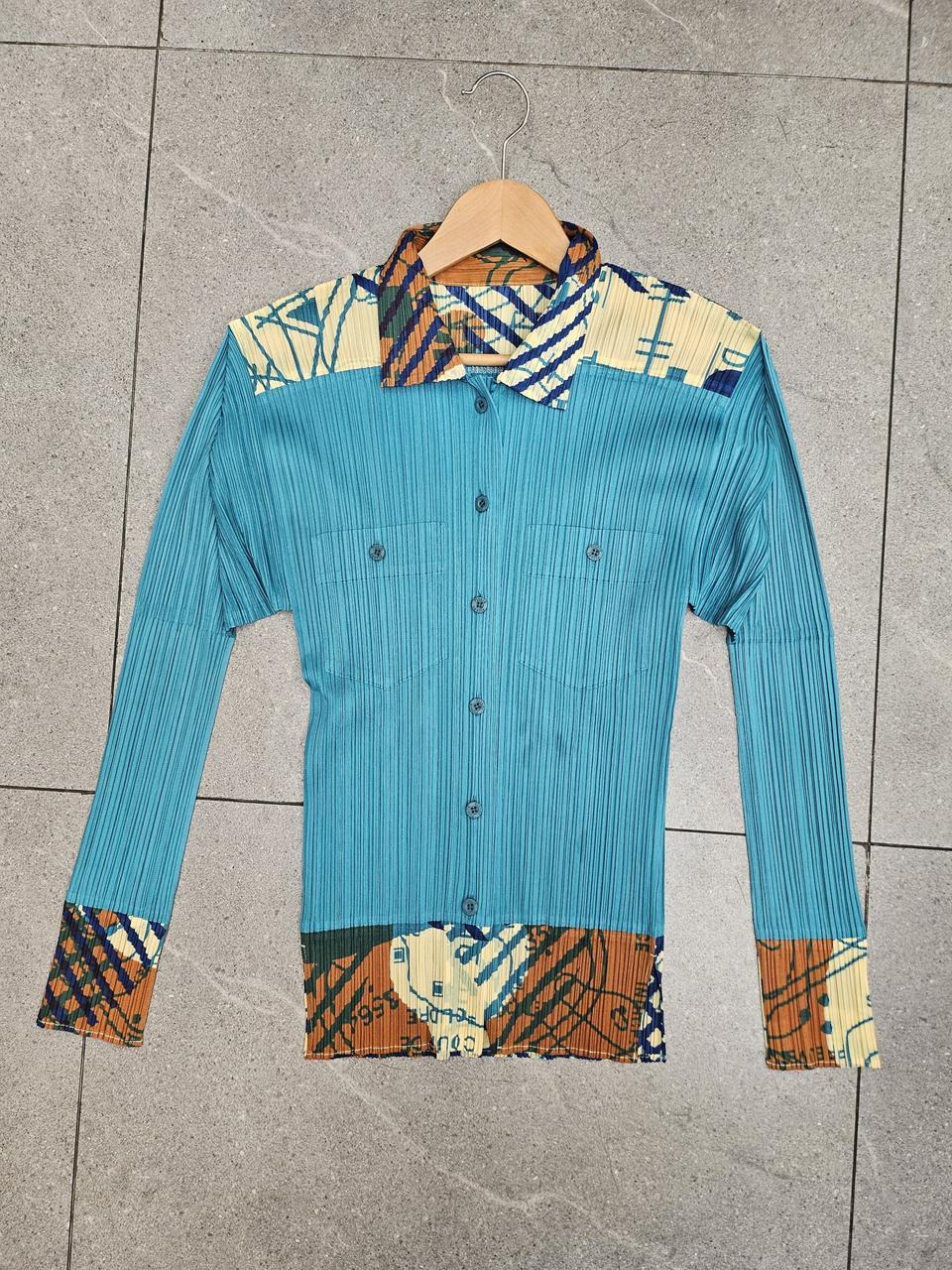 플리츠플리즈 이세이미야케PLEATS PLEASE 블루패턴셔츠3