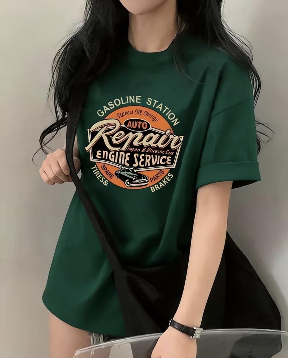 빈티지 그래픽 반팔티 (그린)