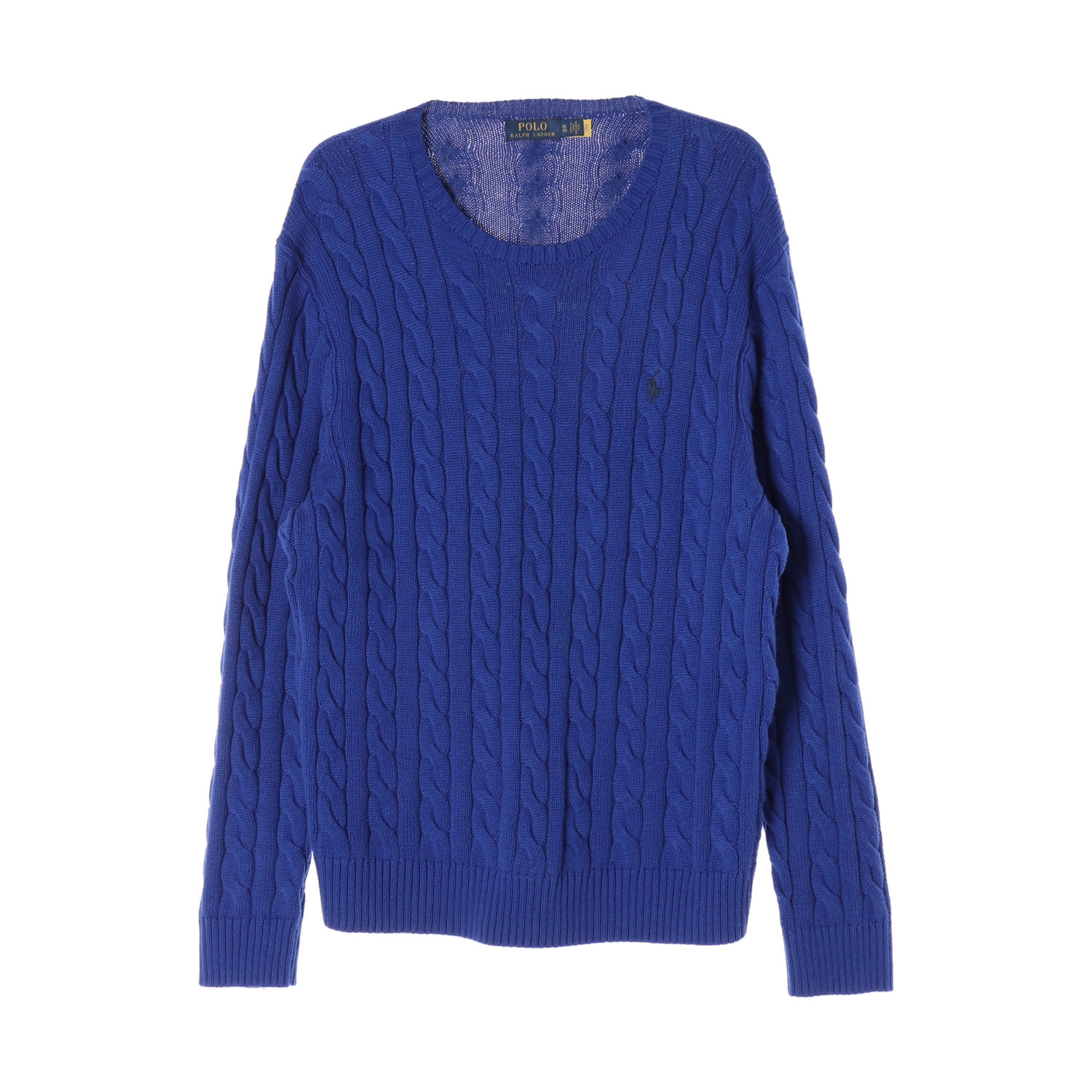 폴로 랄프 로렌 22FW 신형 QR 케이블 크루넥 니트 스웨터 블루 XL
