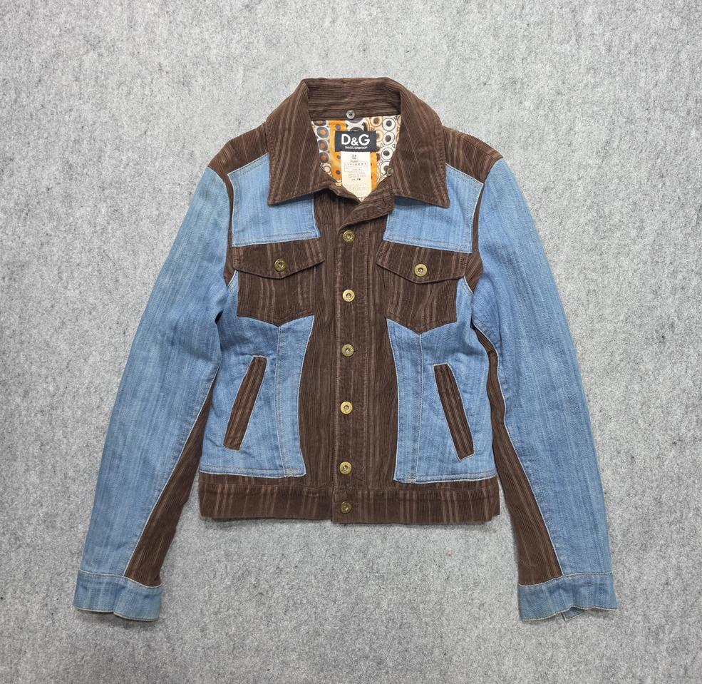 D&G 돌체앤가바나 00s 빈티지 코듀로이 데님 패치워크 아카이브 자켓