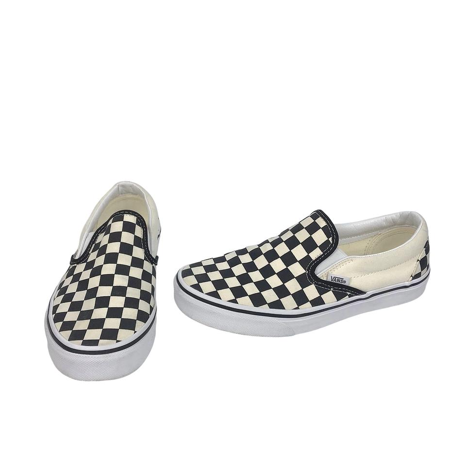 반스 VANS 아이보리 체커보드 슬립온 신발 여성245
