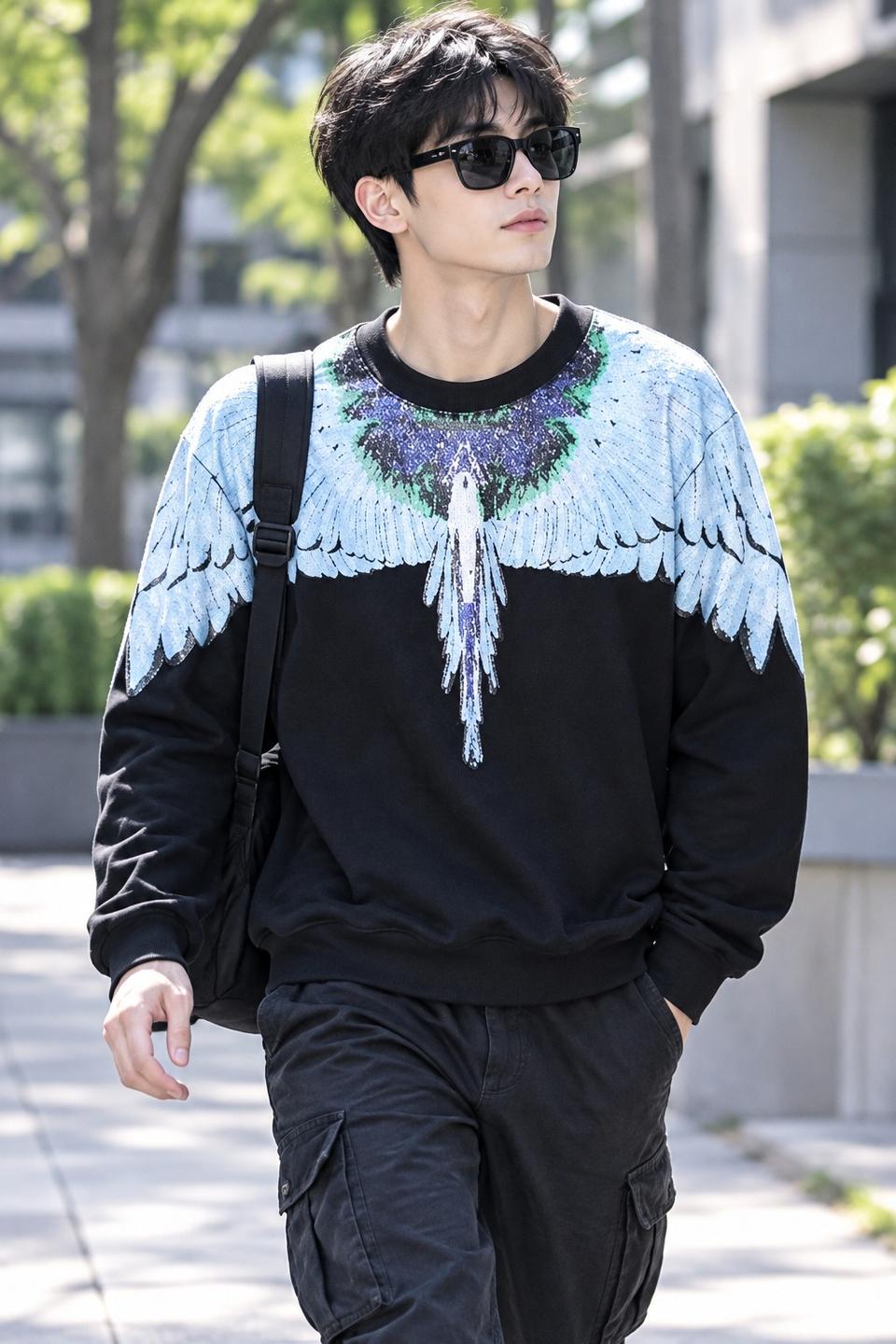 마르셀로블론 빅프린팅 맨투맨티 L