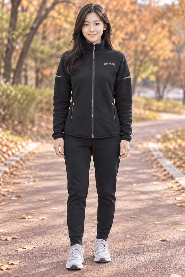 디스커버리 폴라텍 정품 여자 추동용 여성 기모집업자켓점퍼95