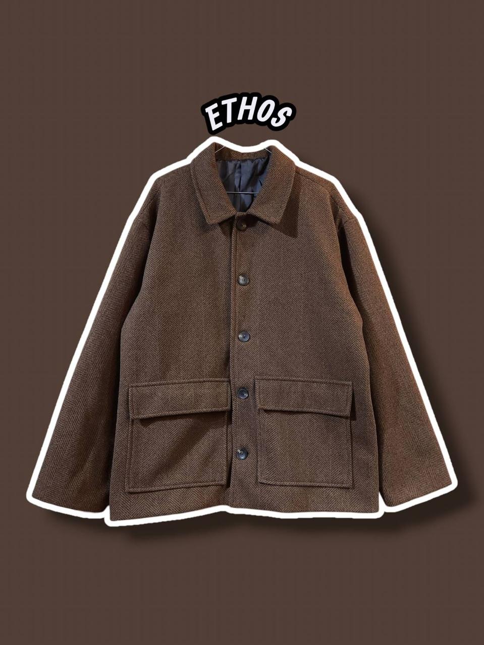 L/ ETHOS 에토스 헤링본 자켓 브라운 /1007