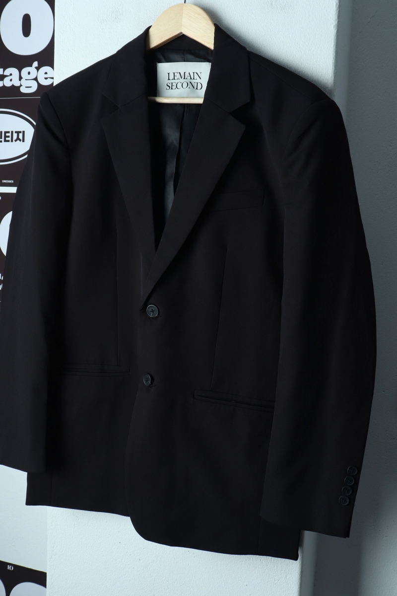 (M-XL) 리메인세컨드 집업 바람막이 점퍼자켓 정장 블랙-H40556