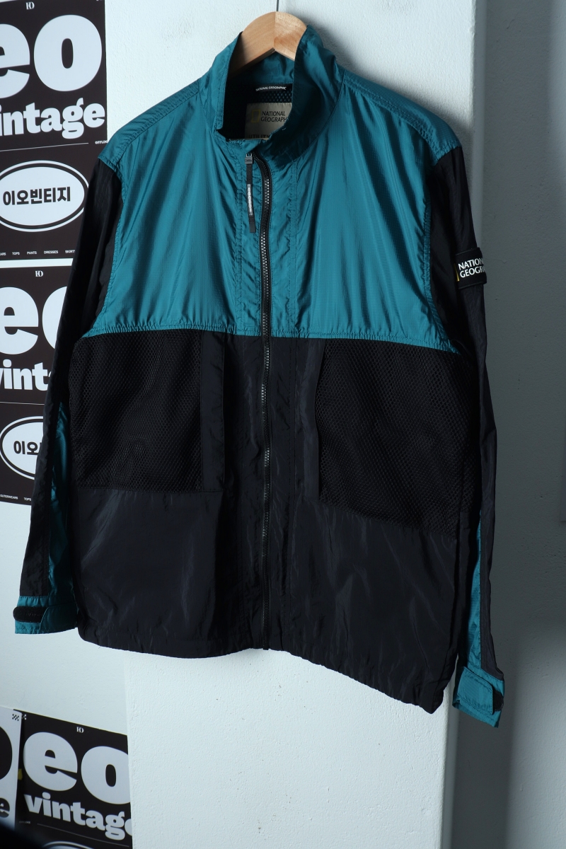 (XL) 내셔널지오그래픽 집업 바람막이 점퍼자켓 경량 블루-H40557