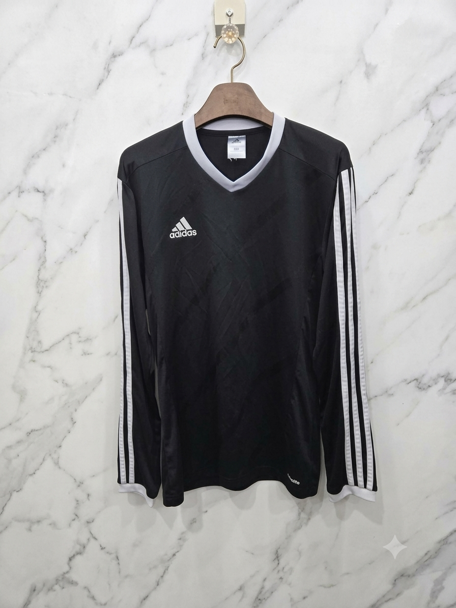 95,M )) adidas 아디다스 브이넥 긴팔티셔츠! 블랙 & 화이트~