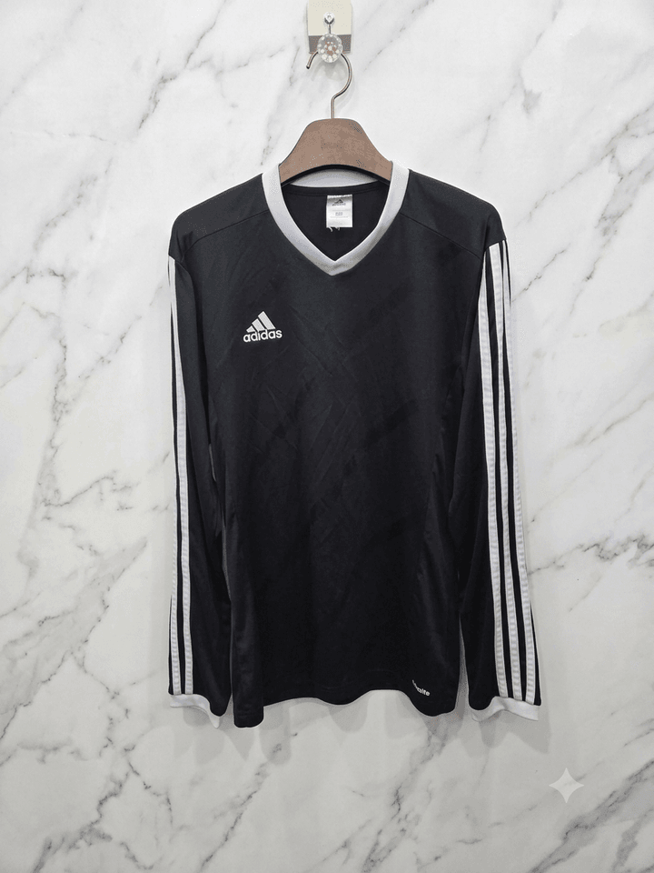 95,M )) adidas 아디다스 브이넥 긴팔티셔츠! 블랙 & 화이트~