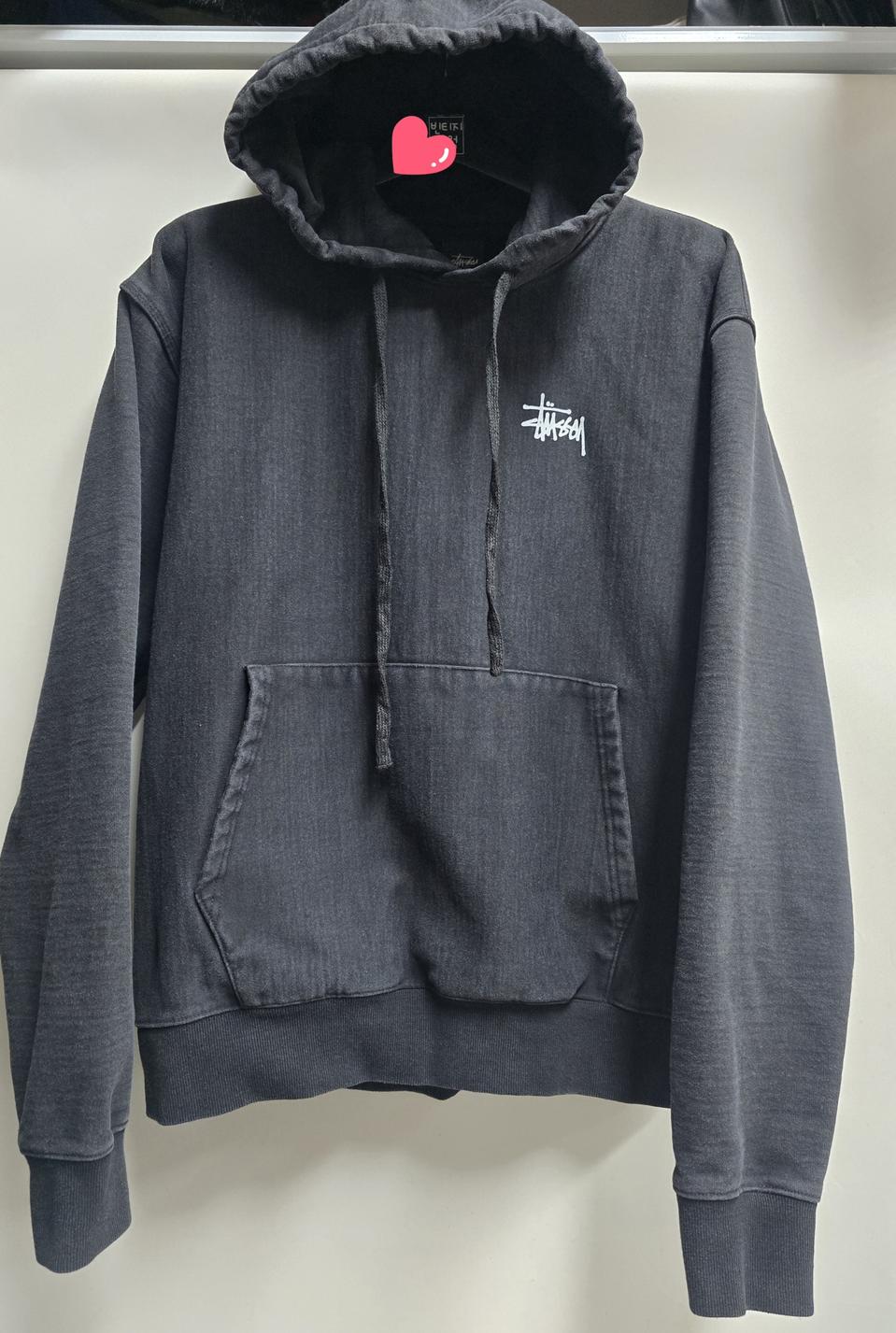 스투시 베이직 스투시 후드블랙 XL