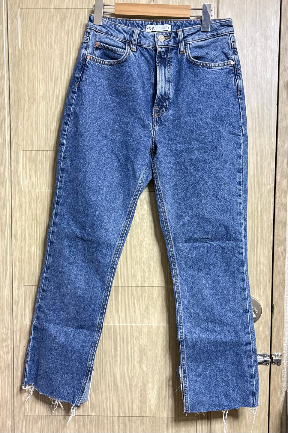자라 일자핏 컷팅 데님 36사이즈