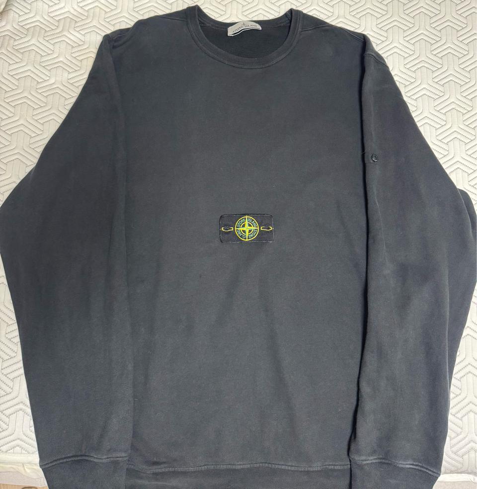 [2XL]25FW 스톤아일랜드 블랙 크루넥 맨투맨