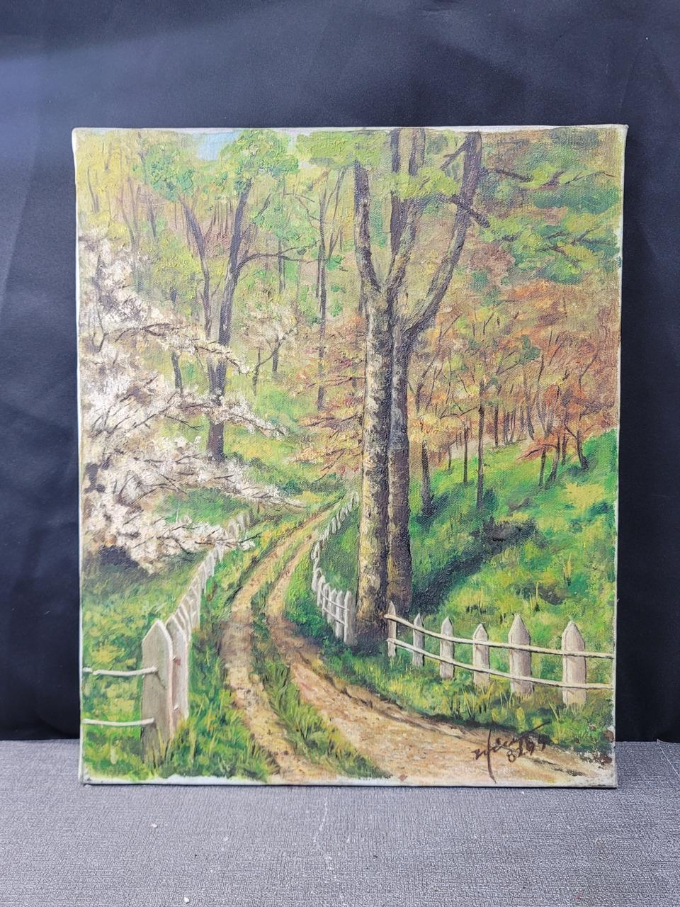 1982년작 유화그림 8호 숲길