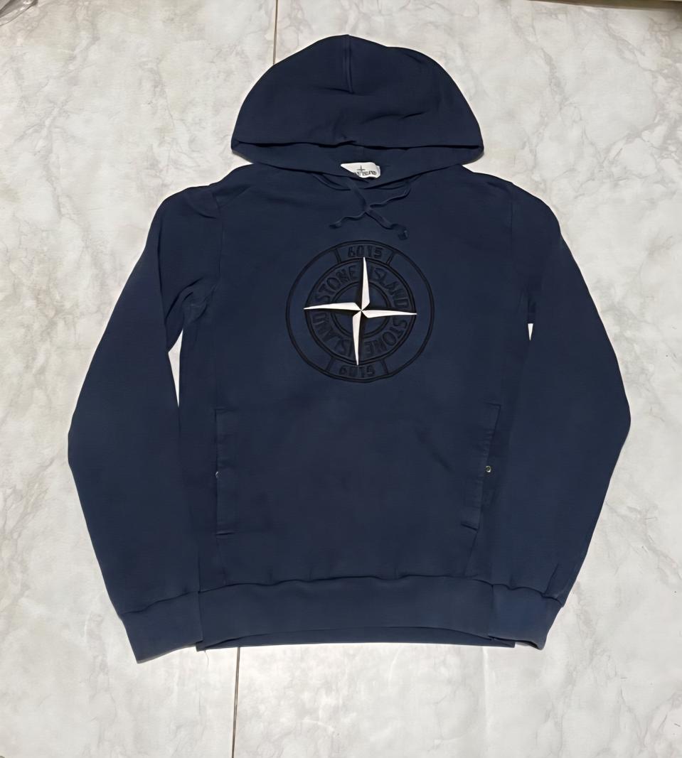 스톤아일랜드 와펜 빅로고 후드 티셔츠 M 90 95호 후드집업