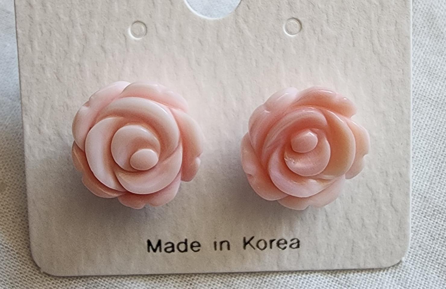 핸드메이드 콩크쉘 은귀걸이-12.4mm
