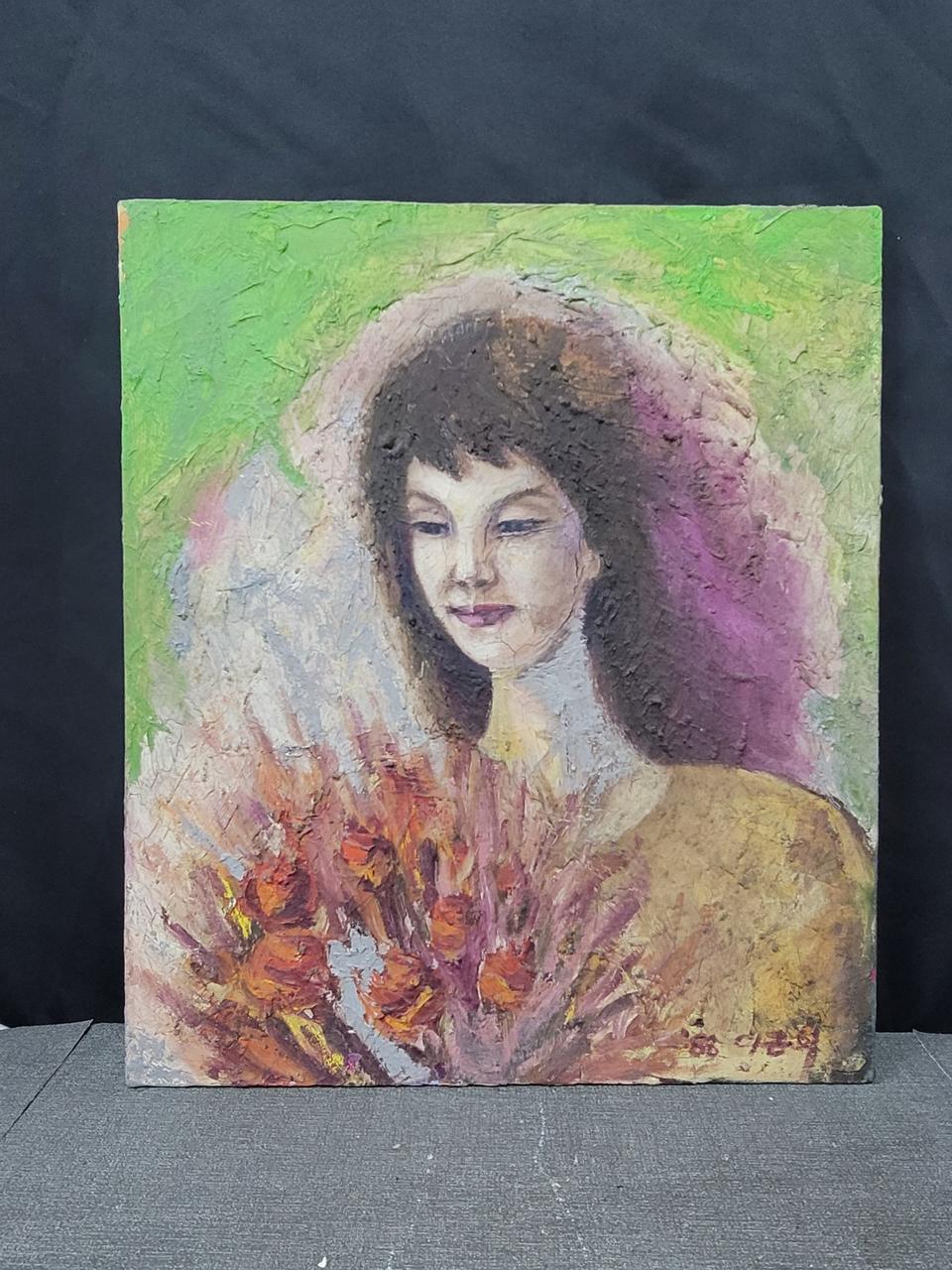 이근희작가 1988년 유화그림 초상화