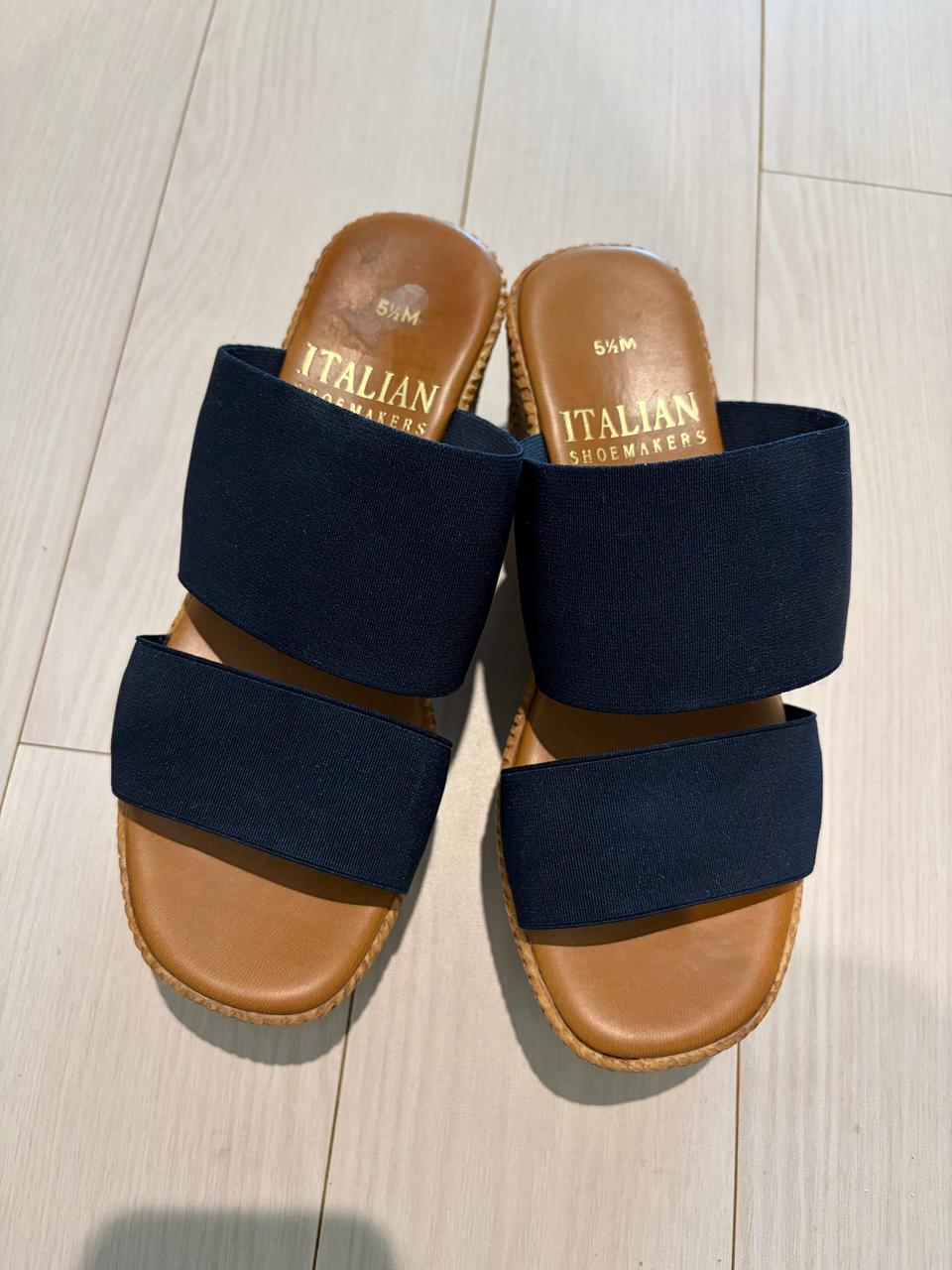 ITALIAN SHOEMAKERS 네이비 플랫폼 샌들