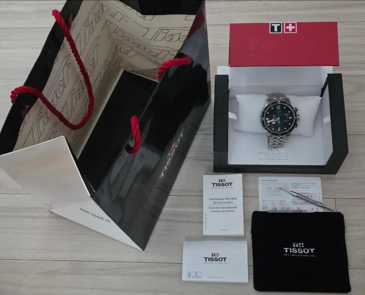 티쏘 (TISSOT) 씨스타1000 오토메틱 크로노그래프 블랙 메탈시계