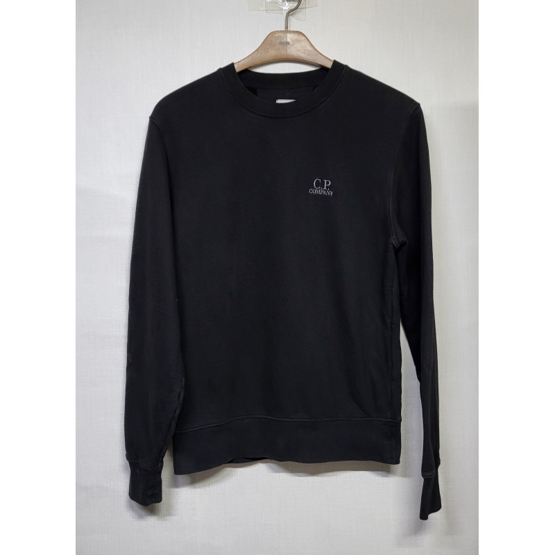 cp컴퍼니 플리스 자수 로고 맨투맨 티셔츠 블랙 S M 90호 95호